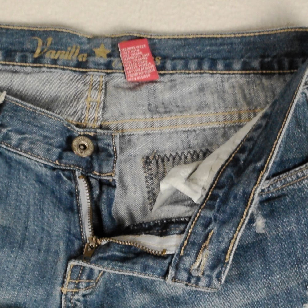 Vanilla Star Jeans Women's Size 7 Embellished Flare Jeans Distressed Denim - Picture 5 of 10
